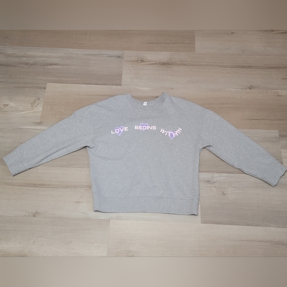 BP from Nordstrom LOVE BEGINS WITHIN Grey Sweatshirt | Size S | - Picture 5 of 6